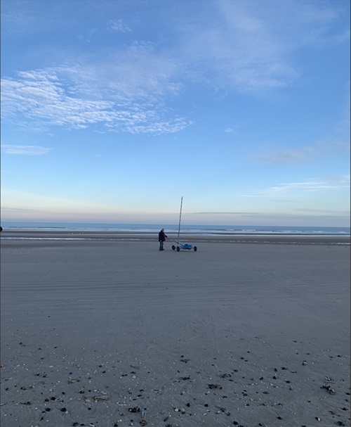 Jacques and his sand yacht